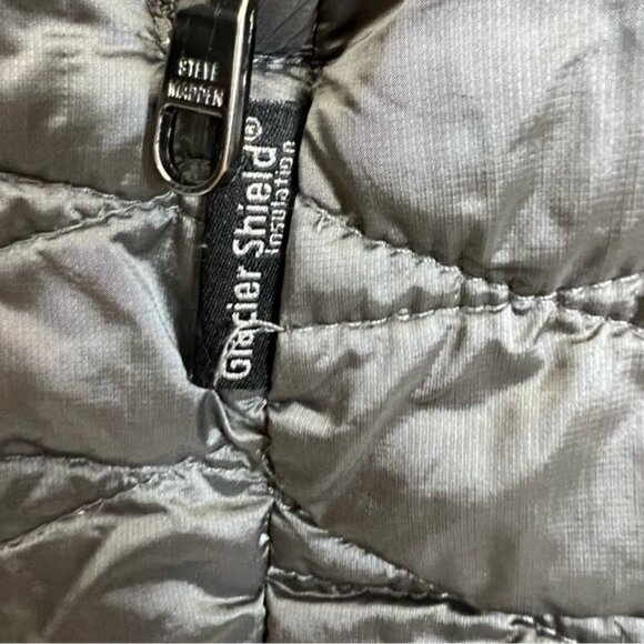 Steve Madden metallic grey quilted Glacier Shield hooded parka S - Picture 11 of 14